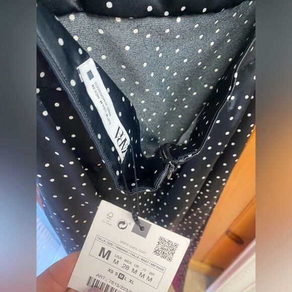 NWT Zara DOTTED SATIN EFFECT CORSET DRESS Sz M - Picture 8 of 9